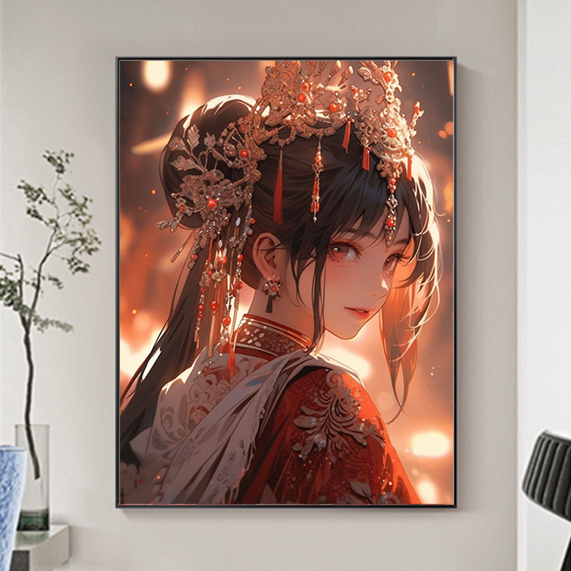 古风少女2024新款5d钻石画国潮手工贴diy镶钻砖石贴画钻石十字绣