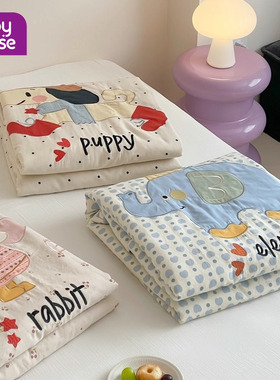 babyhouse贴布绣A类全棉夏凉被儿童双层纱空调被子可机洗2025新款