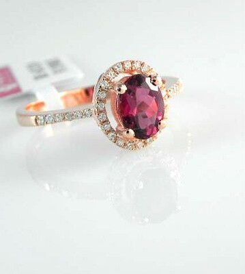 天然碧玺玫瑰金戒指现赚心价