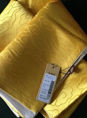 包邮礼物南京云锦研究所吉祥云锦黄色祥云纯手工精品云锦披肩现货