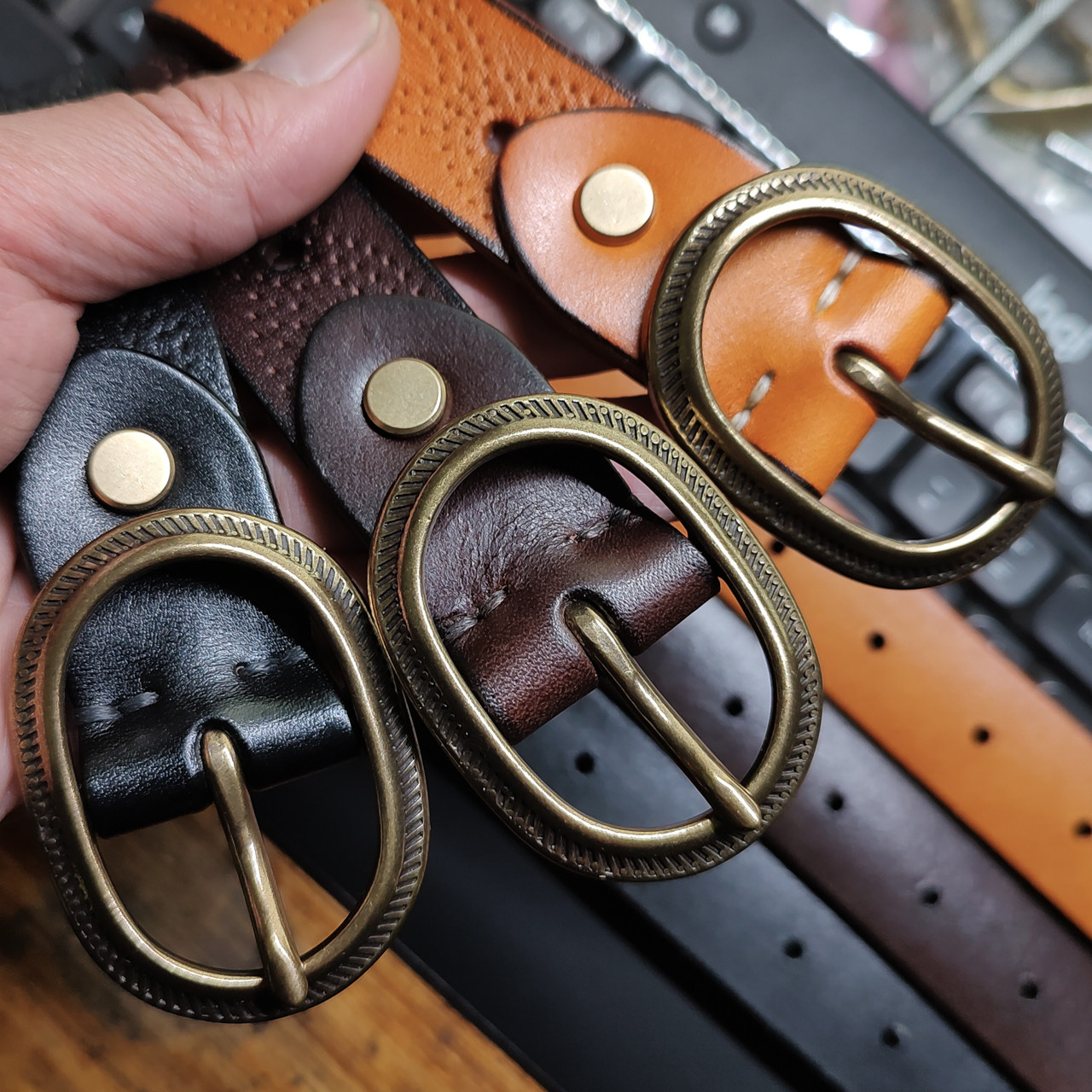手工定制女士铜扣头层牛皮腰带意大利植鞣真皮皮带单层皮无夹层,服饰配件/皮带/帽子/围巾,腰带/皮带/腰链,淘宝优惠券,粉丝福利购,淘宝优惠卷