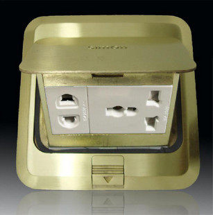 地插座四通松日五孔地插全铜色弹起式电脑电话话筒地板插座带底盒图片