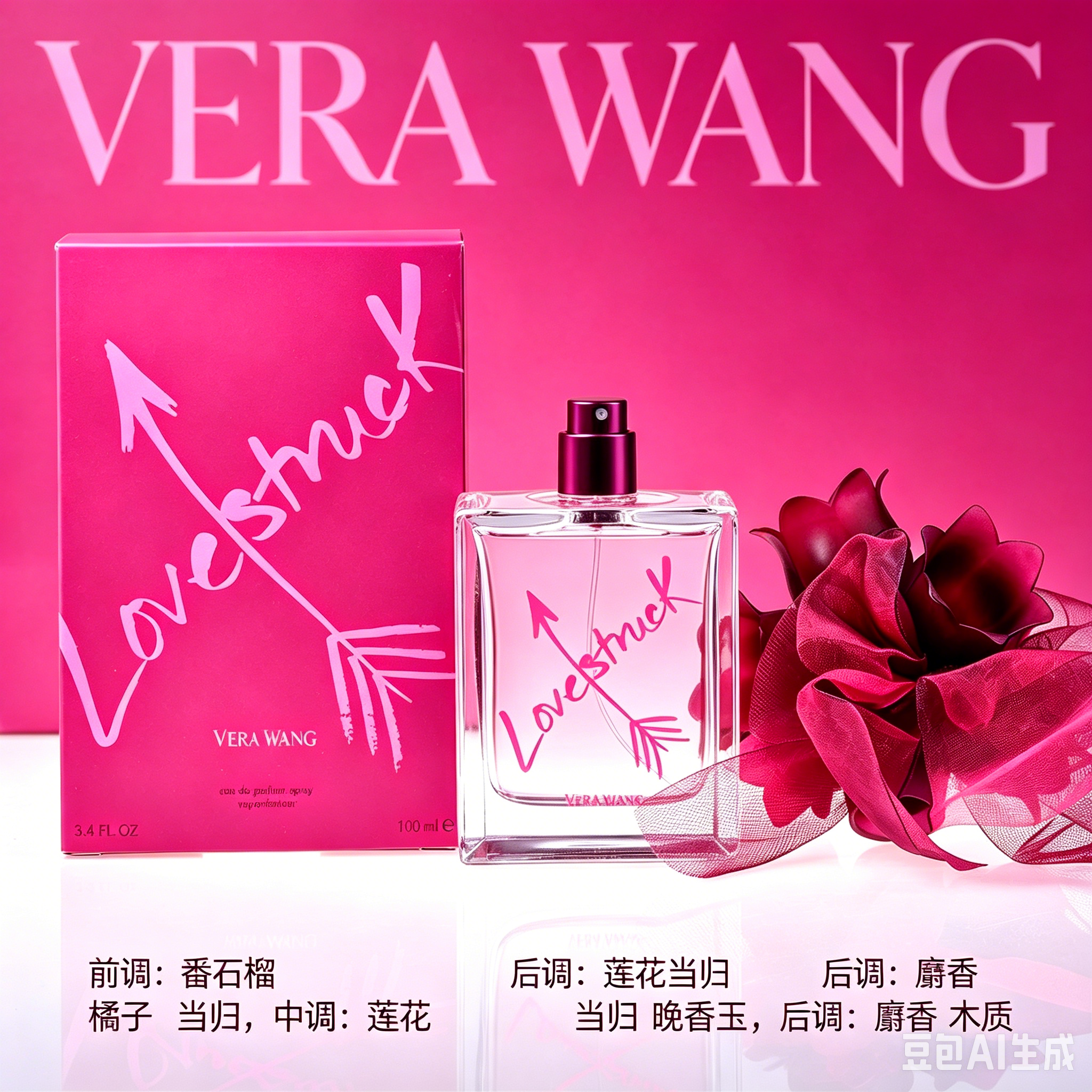 正品Vera Wang Love struck王薇薇红色狂恋为爱痴迷女士香水100ml