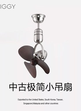 枝间复古壁扇角落吊顶摇头风扇静音变频工业风顶挂阳台吧台小吊扇