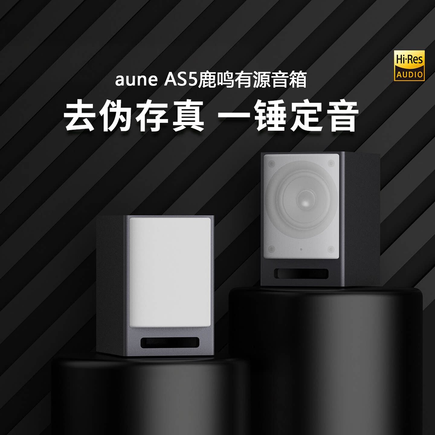 aune奥莱尔AS5鹿鸣同轴有源音箱AB类环牛书架HiFi发烧5.5寸大单元