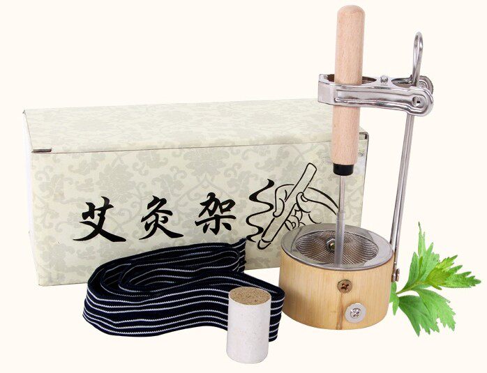 包邮艾灸架随身灸艾灸盒悬灸温灸仪足三里涌泉穴三阴交艾夹子送图