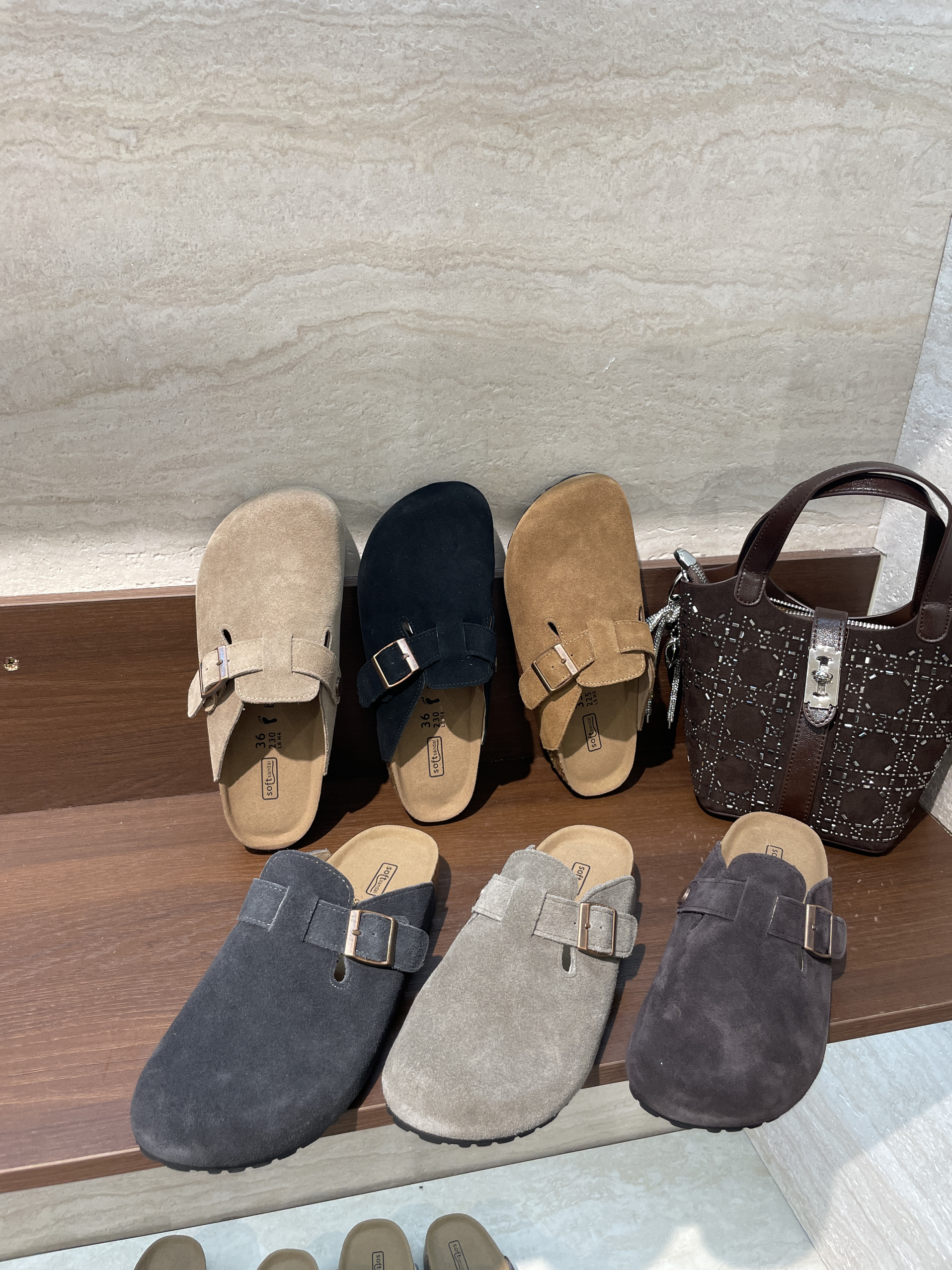 新款时尚百搭高级感舒适柔软女鞋厚底勃肯鞋半拖鞋3669-2.D边