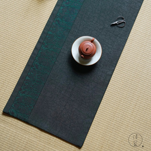 织锦真丝香云纱茶席双面拼布高端手工布艺茶桌垫65 慢蓝官方