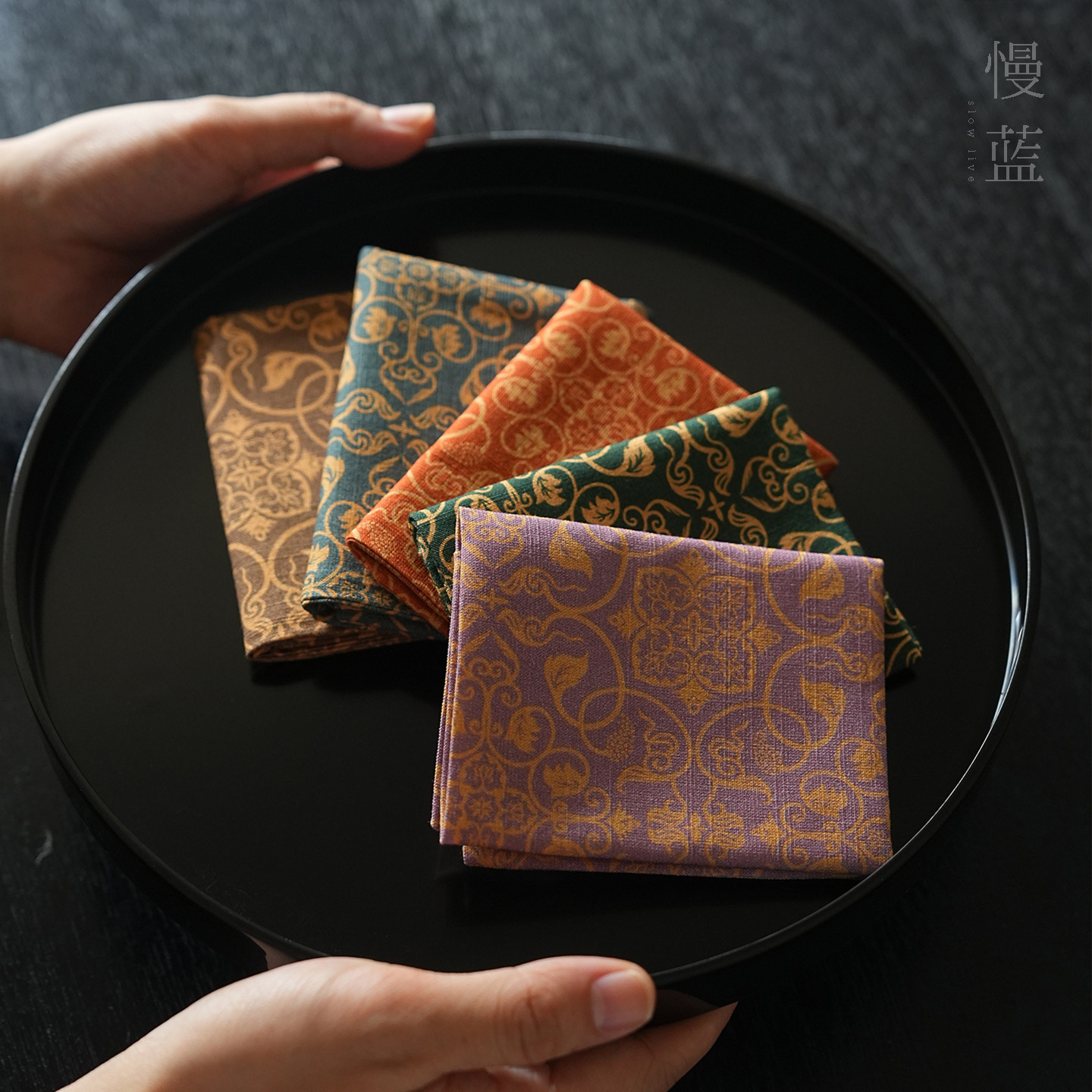 慢蓝吸水棉布加厚禅意茶道零配图片