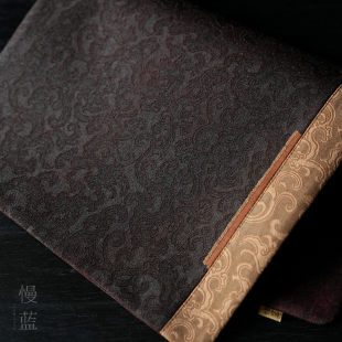 慢蓝丨原创手工拼布茶席垫夔龙缠枝审美高级茶修课真丝香云纱茶席