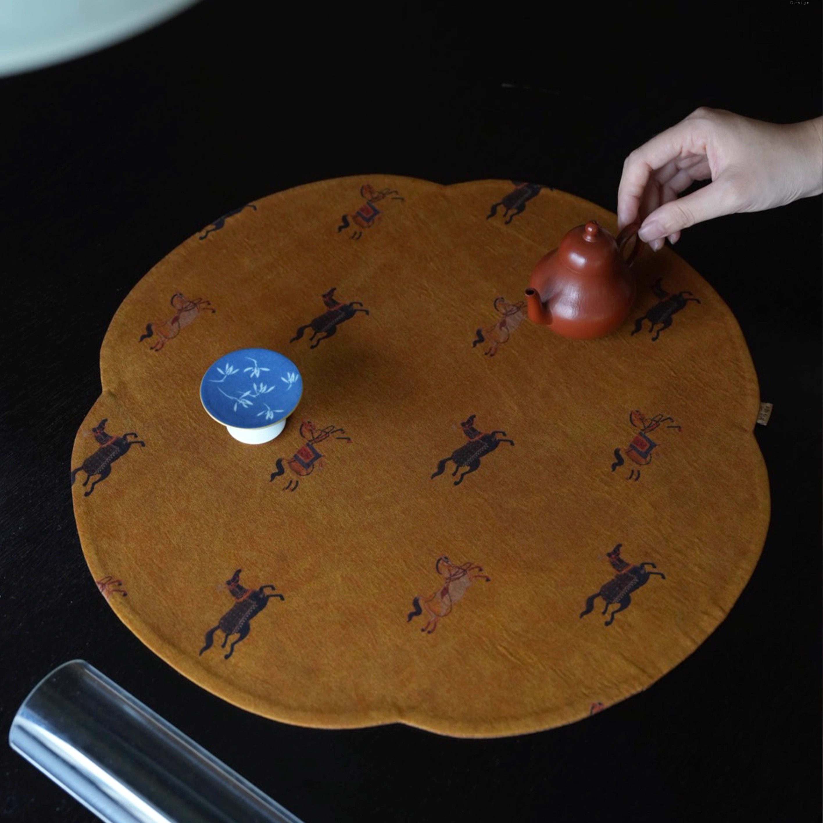 慢蓝 | 织锦香云纱干泡茶席垫子中式大尺寸手工布艺茶桌布垫41*41,餐饮具,茶道/零配,淘宝优惠券,粉丝福利购,淘宝优惠卷