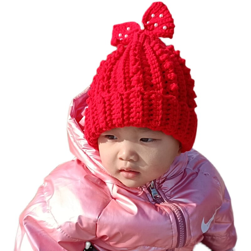 YIAN LIFE MUSEUM DIY HAND-WOVEN ADULT AND CHILDRENS BOW BEANIE HAT MATERIAL PACKAGE WARM WOOLEN HAT