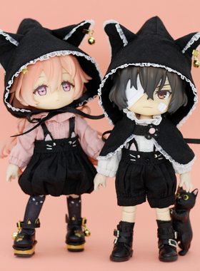 ob11娃衣mollyP9猫耳裙子套装动漫粘土人12分娃娃可爱衣服ymy素体