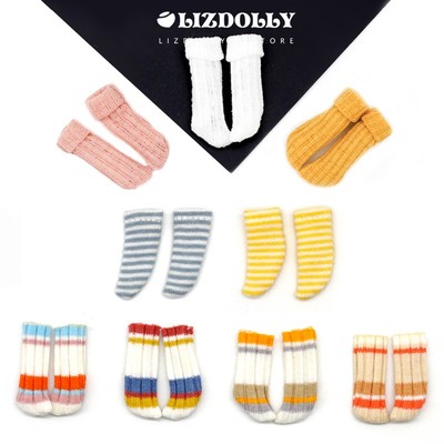 ob11长短袜配件bjd娃娃彩条螺纹