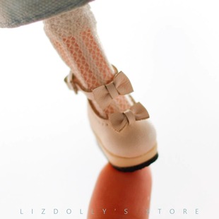 1/12娃娃鞋12分娃鞋ob11gscP9洛丽塔蝴蝶结厚底木高跟鞋素体bjd