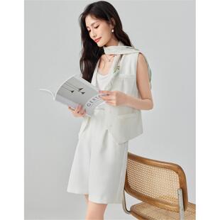 秋水伊人轻熟风职业通勤外套2025夏季新款女装气质宽松马甲V1151