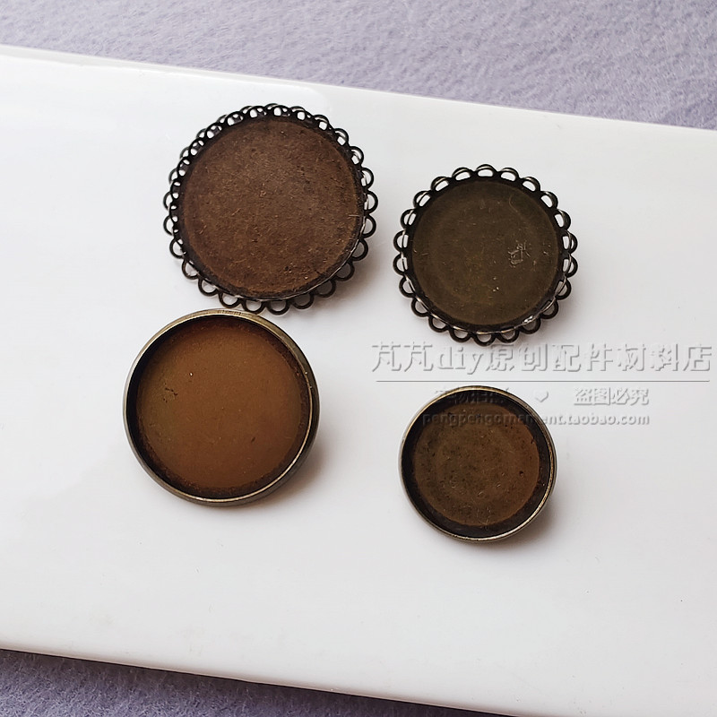 DIY胸针底托铜质刺绣材料包布