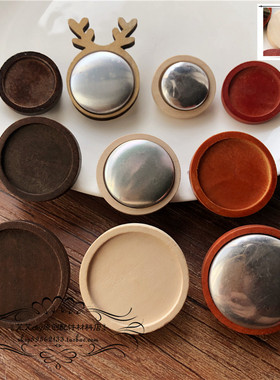 DIY手工饰品配件材料实木胸针底托木质别针底座森系复古木底托