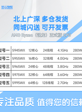 线程撕裂者 AMD 5945/5955/5965/5975/5995WX CPU 按需定制服务器