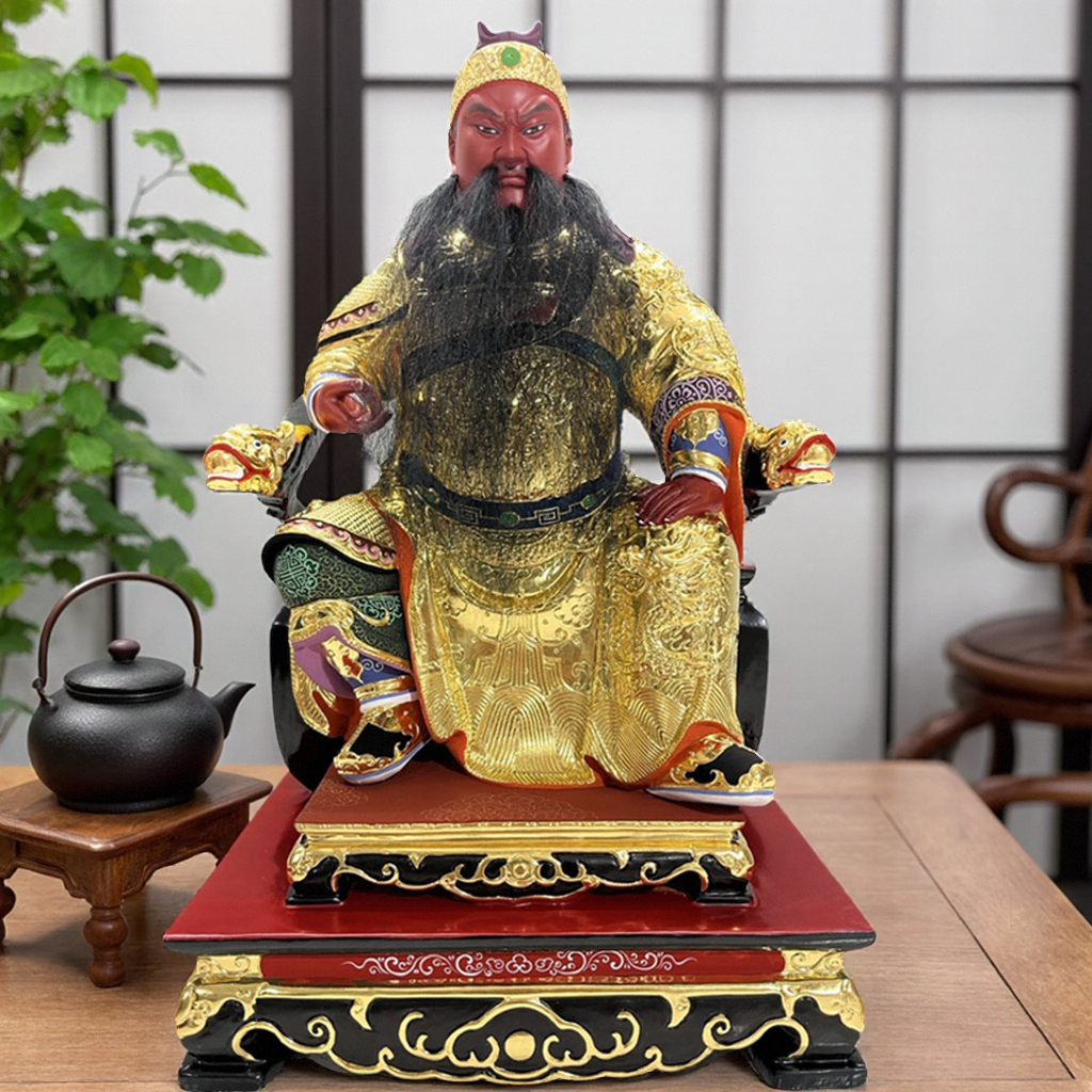 连座关公香樟木武圣神像佛像关老爷木雕工艺居家供奉关帝圣君