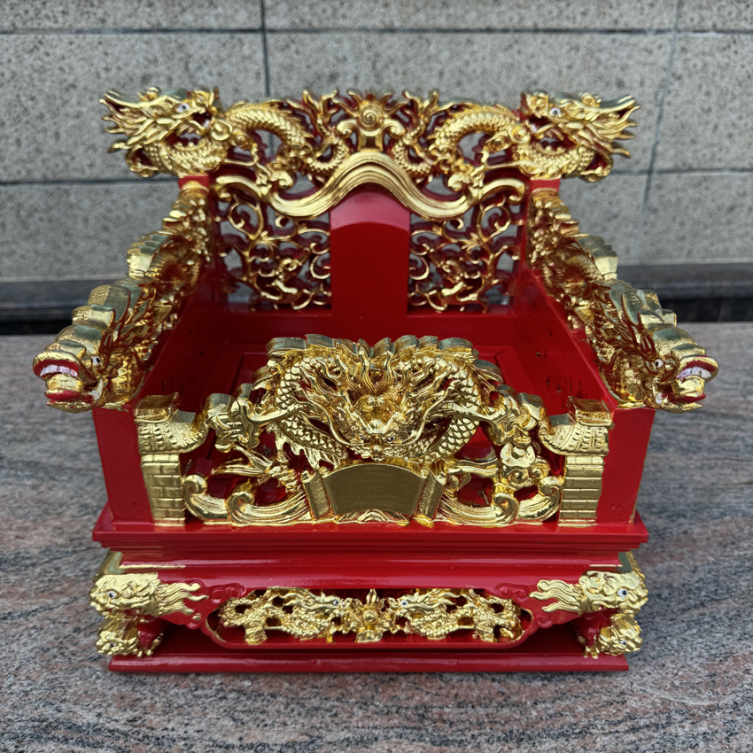 五龙椅神明坐椅佛用宝座神像底座红色辇轿文椅实木雕刻座椅手轿