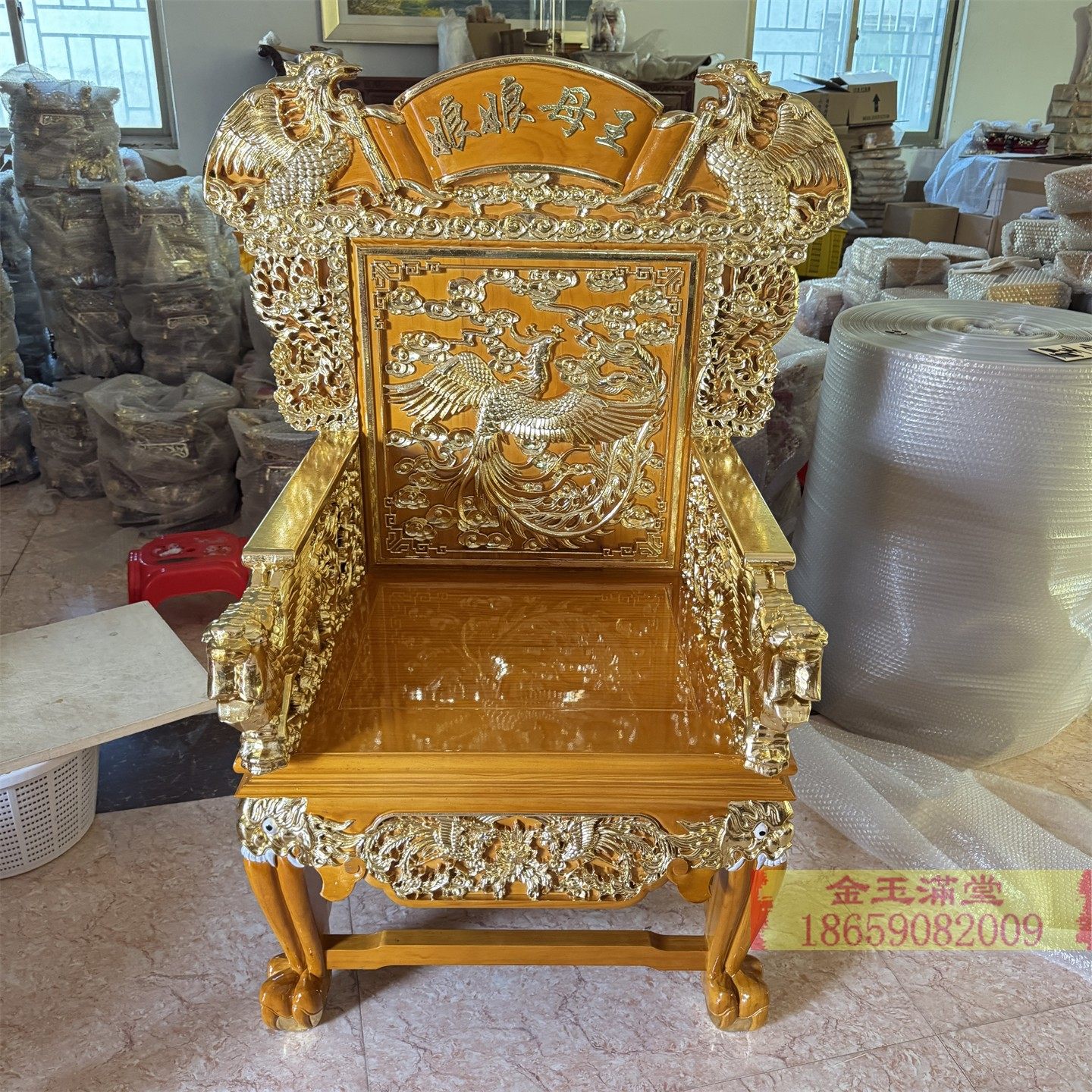 五凤太师座椅乩童扶乩神椅凤凰宝座木雕工艺仙家王母娘娘妈祖