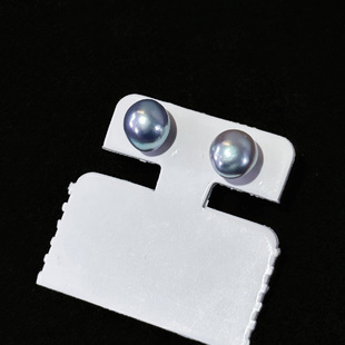 万花镜 9mm天然无调海水AKOYA真多麻巴洛克珍珠耳钉 浅小屋