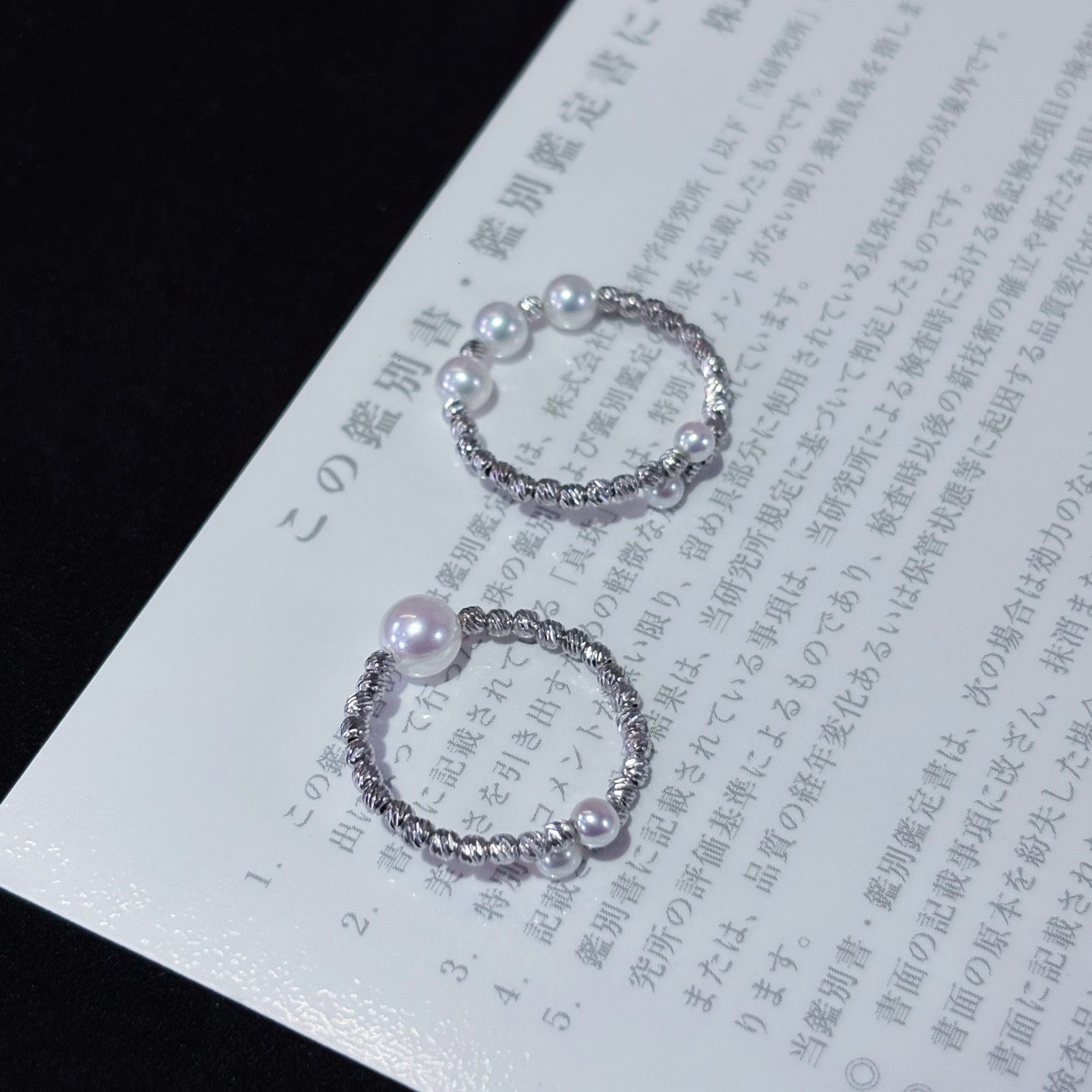 纯银极强光淡水AKOYA蹦迪戒指