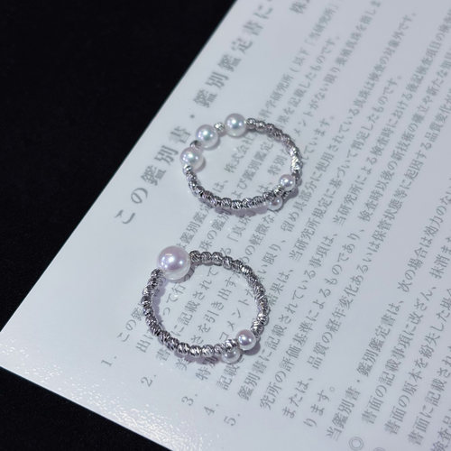 纯银极强光淡水AKOYA蹦迪戒指