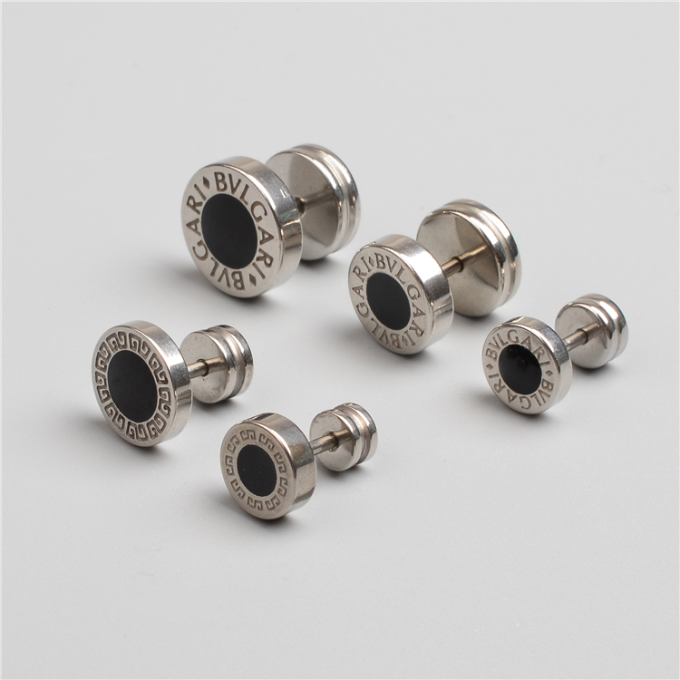 非主流滴油圆形日韩风钛钢耳坠