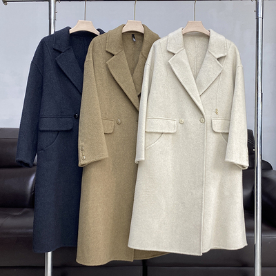西装翻领双面羊绒大衣女