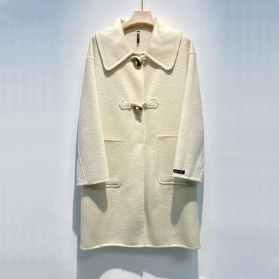 羊毛外套中长韩版娃娃领羊绒大衣