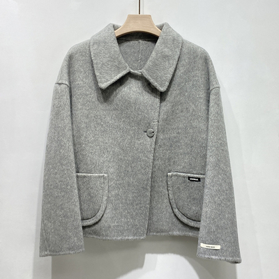 羊毛双面短款外套小个子羊绒大衣