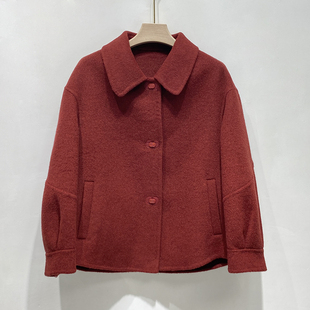 小个子双面羊绒大衣女短款羊毛呢子外套25秋冬新款时尚中年妈妈装