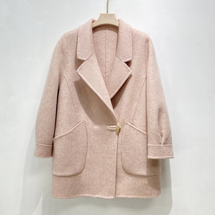 双面羊绒大衣女短款小个子韩版茧型羊毛呢子外套宽松百搭秋冬新款