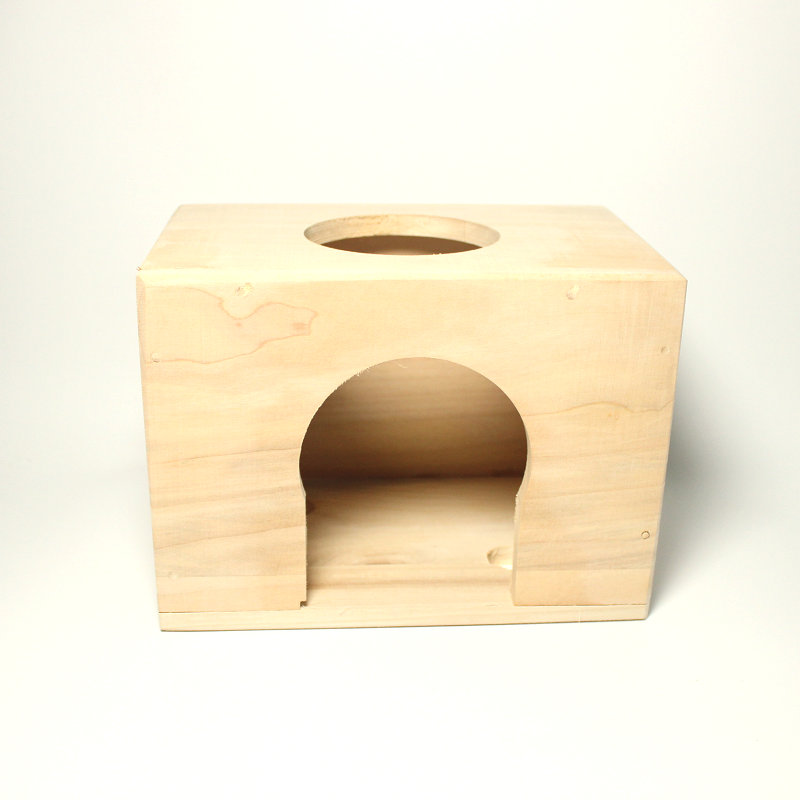 白杨木龙猫兔子松鼠长方形木屋单人小木窝金属笼柜笼通用悬挂固定