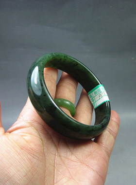 钱塘邮社   和田玉碧玉 手镯 送证 内径61mm