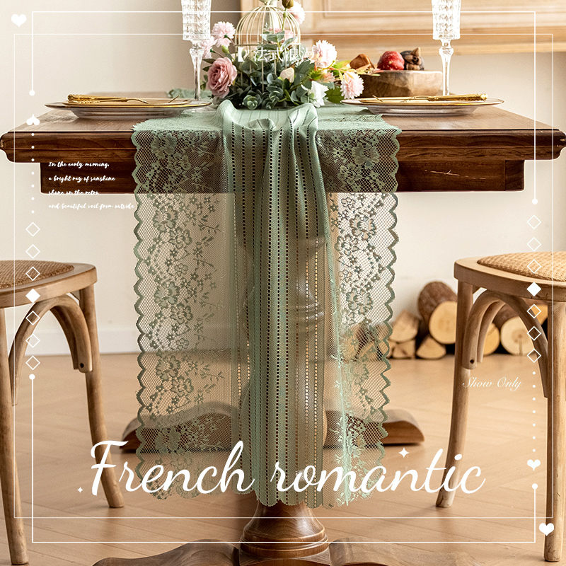 法式蕾丝欧式美式田园镂空桌旗精致氛围感餐垫五斗柜装饰家用台布
