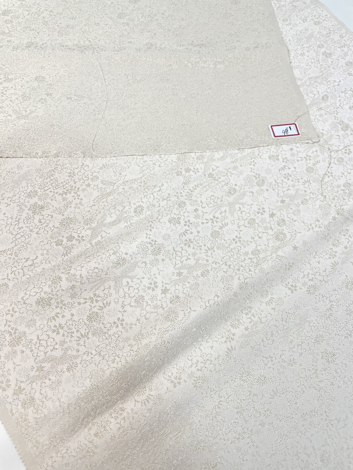 幽人梅谷|日本正绢反物唐草凤凰金通正娟布料真丝布头手工布料