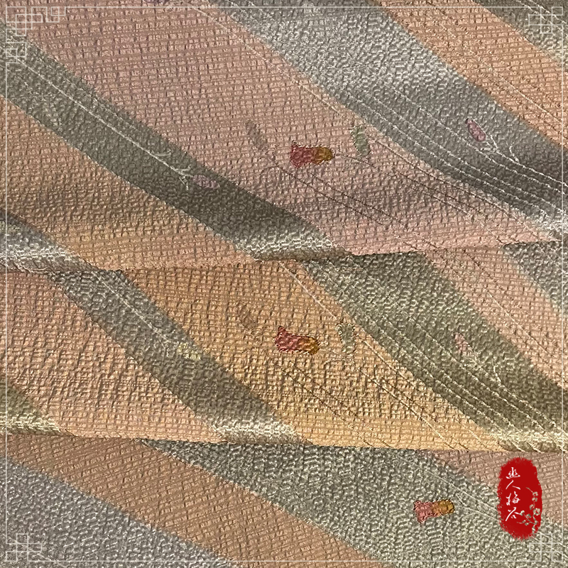 幽人梅谷日本正绢反物郁金香织纹正娟旗袍定制面料汉服真丝布料