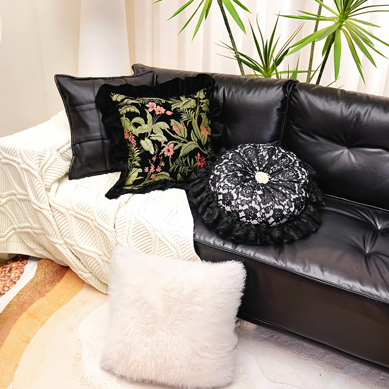 法式花朵抱枕沙发客厅创意抱枕轻奢高级感皮沙发腰靠枕靠背大靠垫,居家布艺,靠垫/抱枕,淘宝优惠券,粉丝福利购,淘宝优惠卷