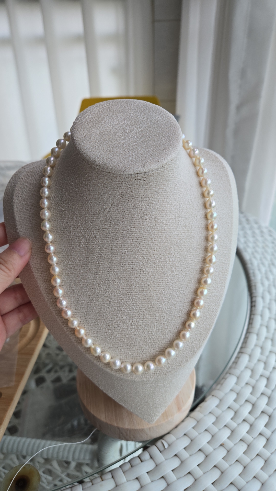 小金金 天然海水akoya羽皇金珍珠项链（6.3-6.9 近圆微瑕）