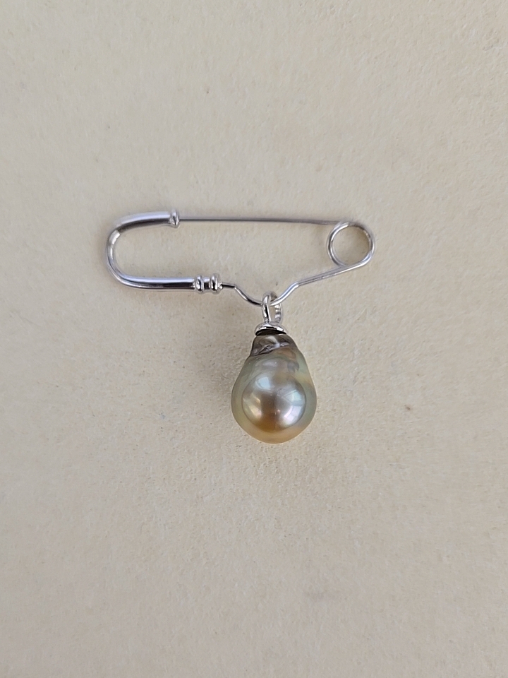 1580天然海水大溪地胸针吊坠两用款点位9.9怪色巴洛克