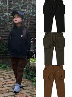 原D小众quoti use fith全棉侧口袋中性款童装亲子休闲裤街头