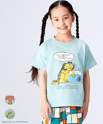 出口日本原单markeys马牌 加菲猫纯棉圆领吸汗透气短袖T恤