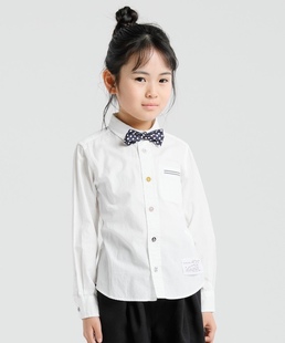 日本小众贵牌fith副牌全棉儿童白色衬衫男女童