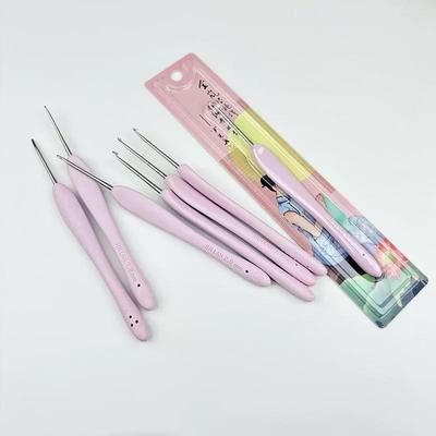 金岚树脂软柄钩针专用高端优雅粉紫色钩针diy手工编织毛线工具