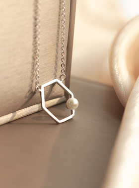 纯银项链珍珠小众礼物吊坠