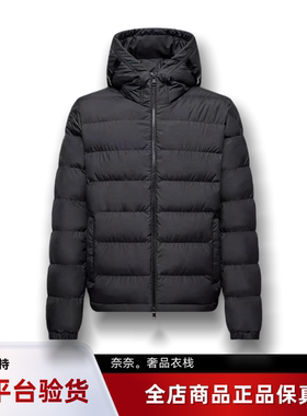 代购蒙口Laveraet连帽亮面短款羽绒服鹅绒男款户外夹克外套