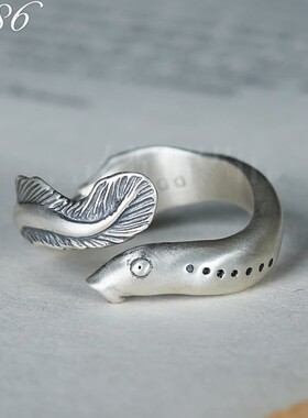 复古风鳗鱼戒指s925纯银休闲